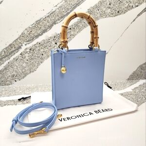 Veronica Beard Bamboo-Handle Shopper Bag in Light Blue